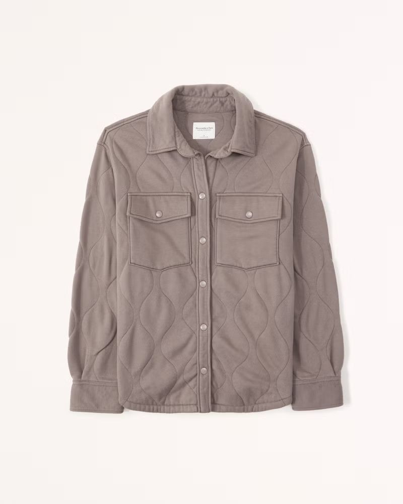 Women's Onion Quilted Shirt Jacket | Women's Tops | Abercrombie.com | Abercrombie & Fitch (US)