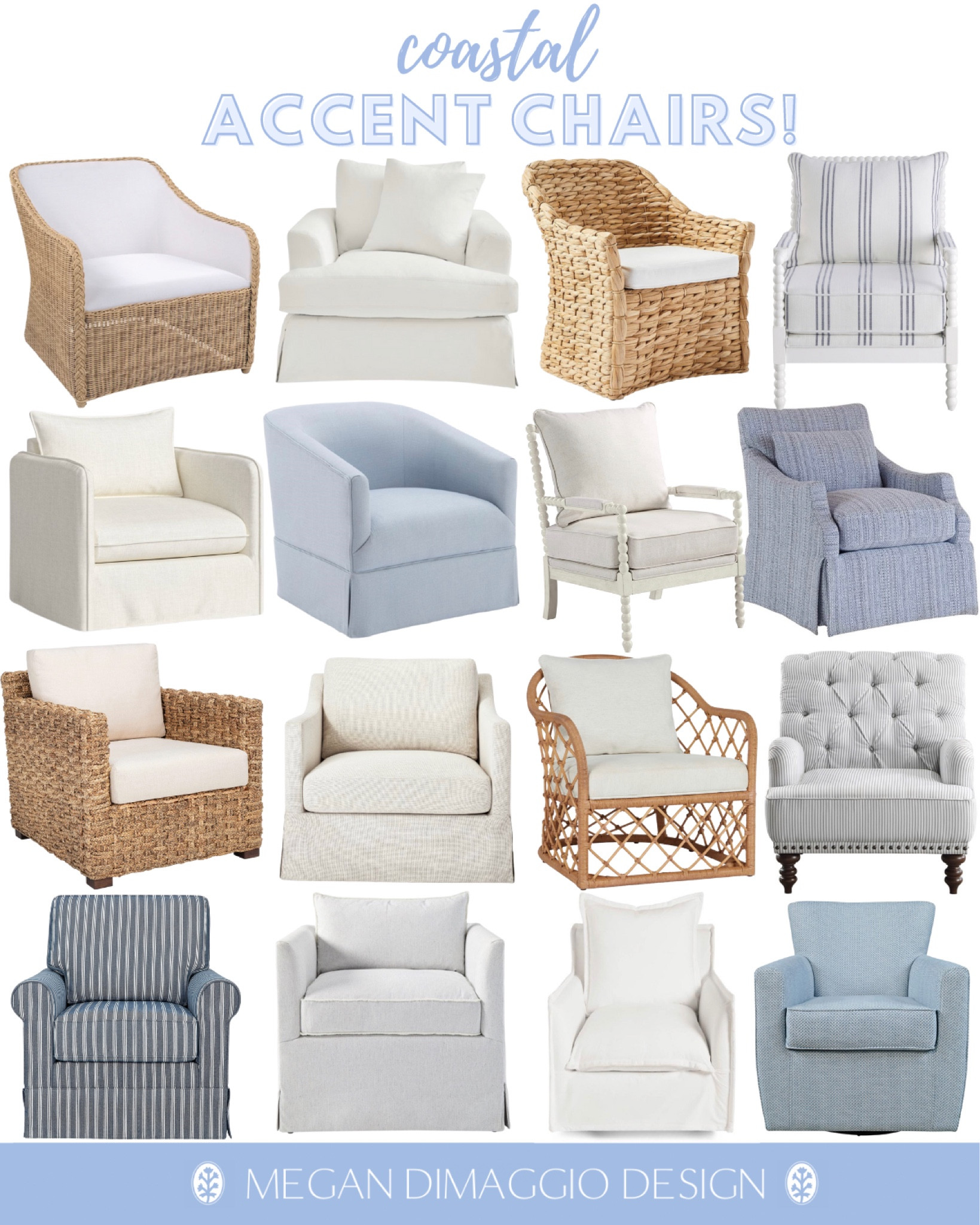 Save this post for later!! Here come roundups of my favorite coastal furniture pieces from accent chairs, coffee tables, sofas, sectionals, dining tables & more!!

Starting with these coastal accent chairs & swivels! So many are on sale right now but FYI most MDW sales end tonight!! 

P.s. this skirted blue swivel was restocked and is on sale under $400!! 😍🙌🏻

#LTKhome #LTKFind #LTKsalealert