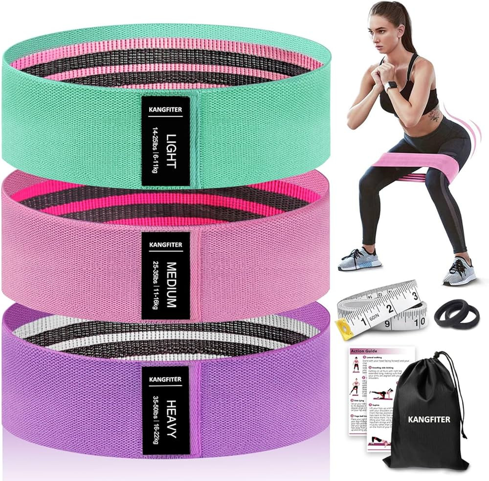 Non-Slip Fabric Resistance Bands for Working Out, Loop Exercise Bands for Booty Leg, Butt, Glute,... | Amazon (US)
