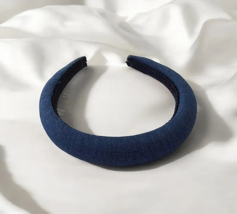 New Denim Padded Headband With Flattering Rounded Padding, 2.5 Cm - Etsy UK | Etsy (Global)