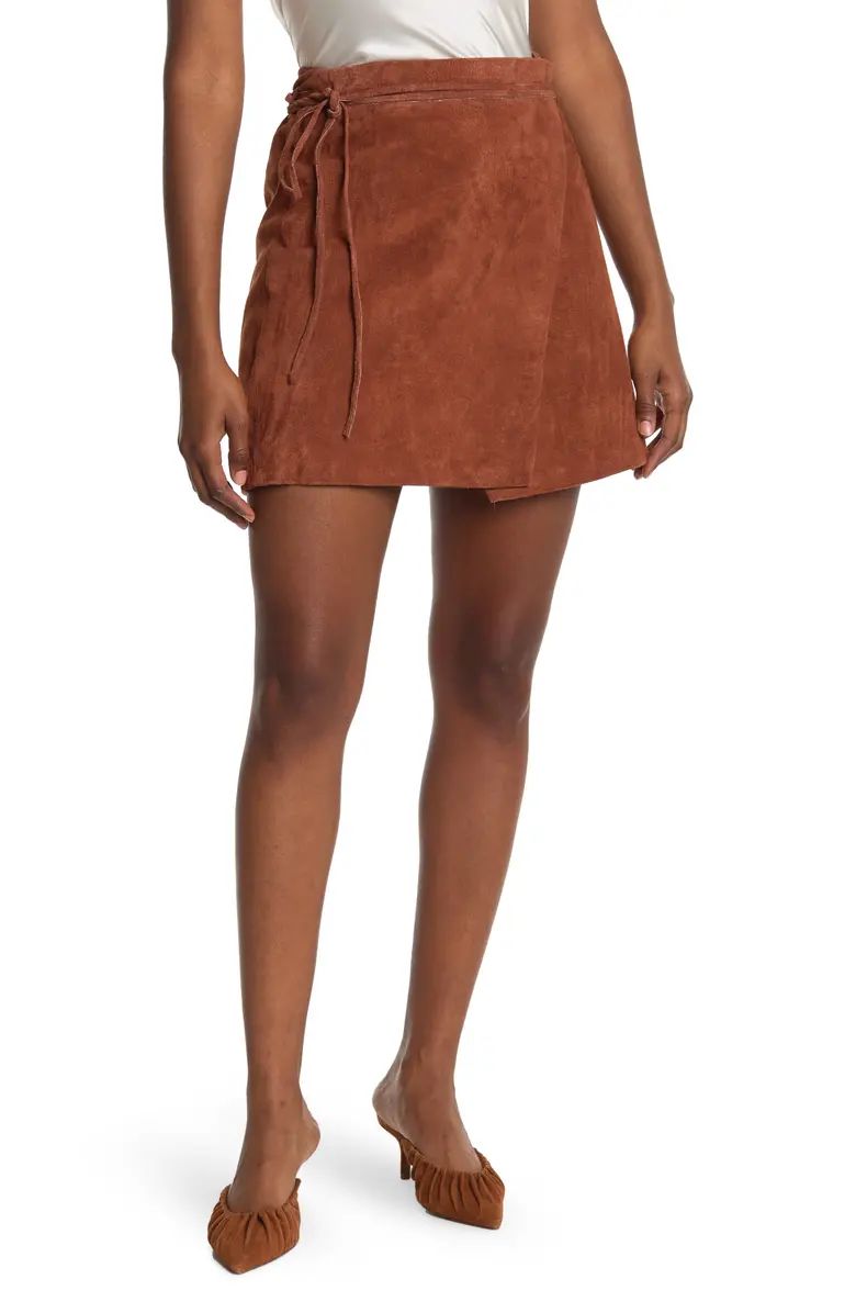 Suede Wrap Tie Waist Mini Skirt | Nordstrom Rack