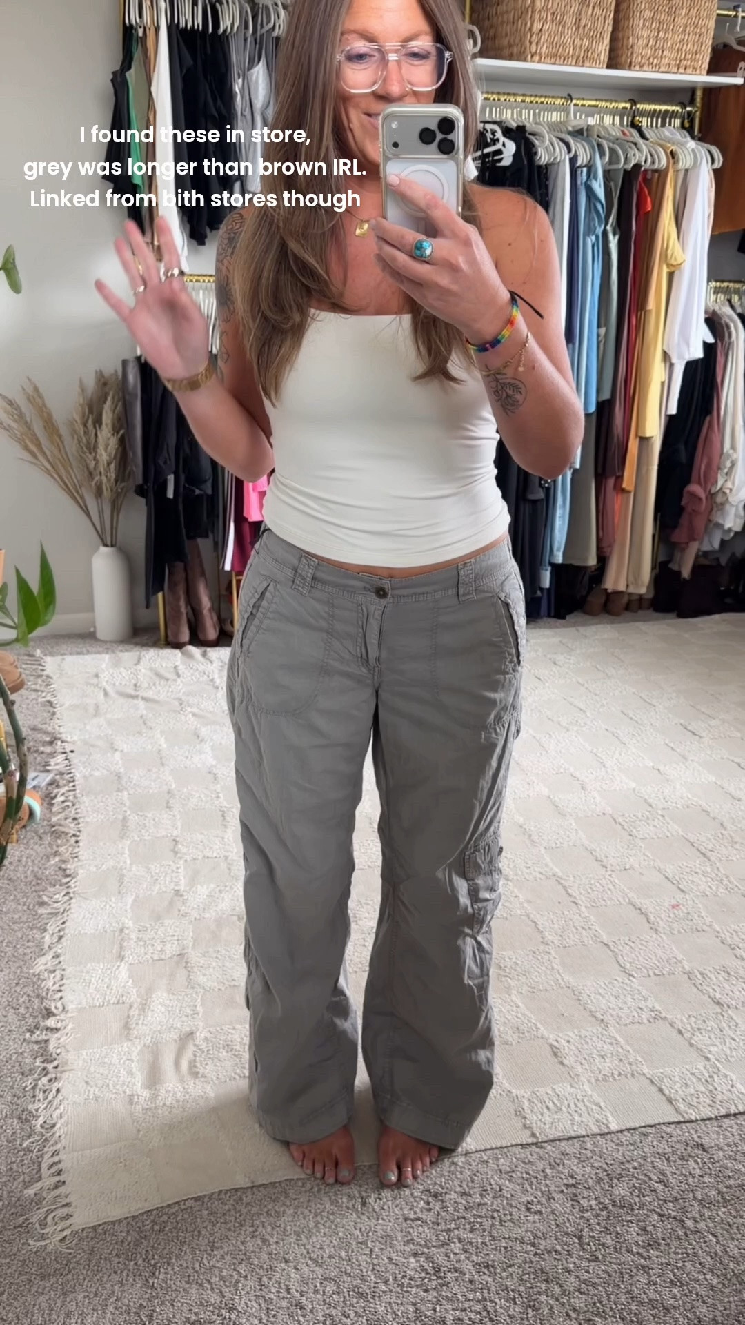 Large tank & large pants.