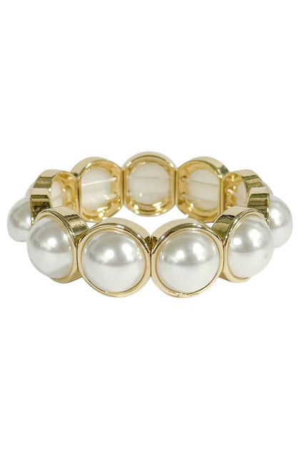 More You Know Cream and Gold Stretch Bracelet | The Willow Tree