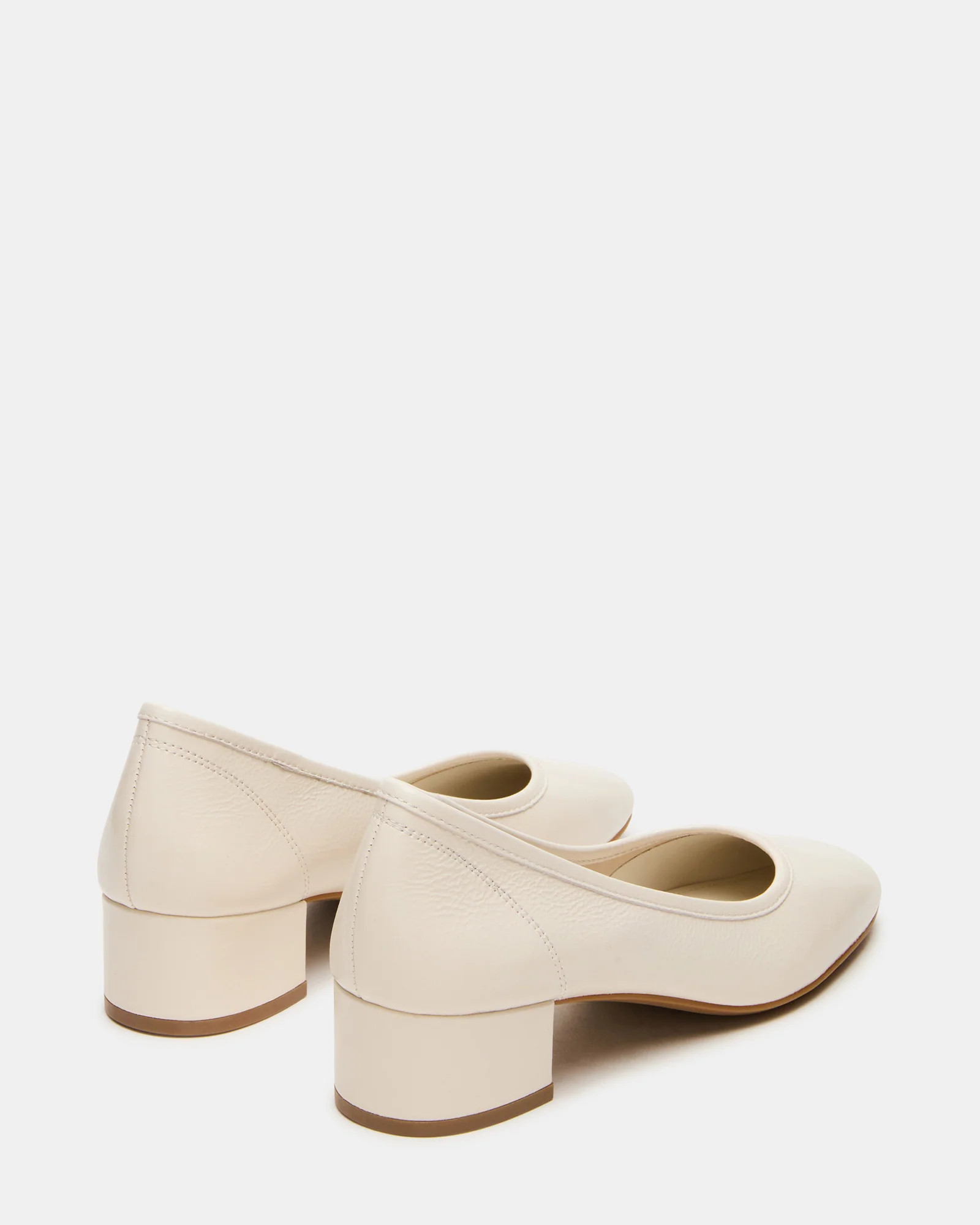 MOLLIE Bone Patent Ballet Block Heels | Steve Madden (US)