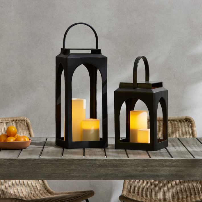 Nara Antique Bronze Metal Outdoor Lanterns | West Elm (US)