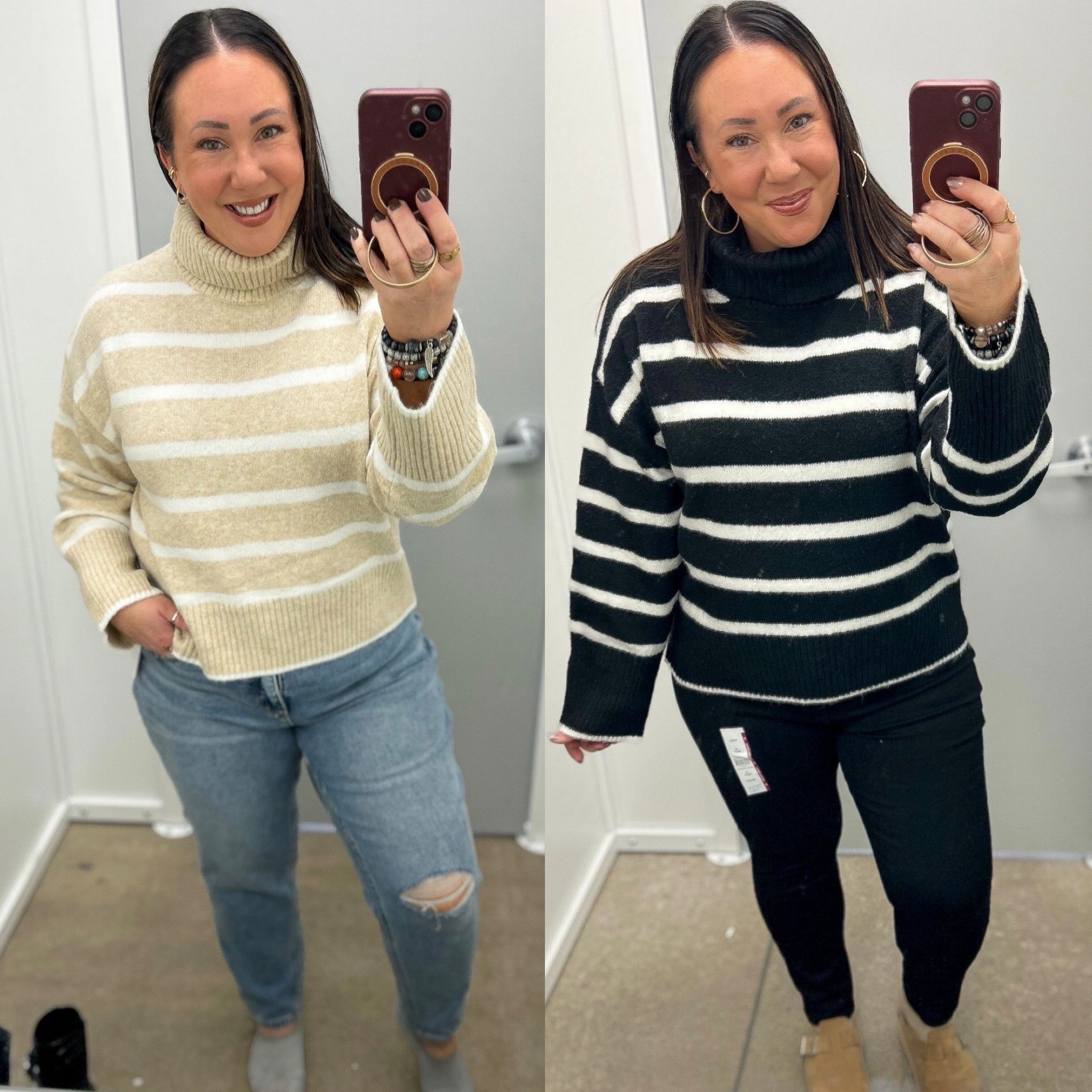 Chunky sweaters on sale for $16.09! Large in the cream. XL in the black. Size 16 jeans.  

#LTKFindsUnder50 #LTKOver40 #LTKSaleAlert
