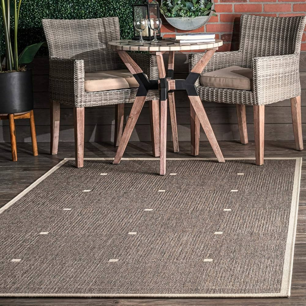 nuLOOM Ryann Glen Check Indoor/Outdoor Area Rug, 8' x 10', Grey | Amazon (US)