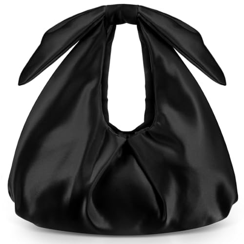 Clutch Purse for Women Bow Evening Bag Ruched Satin Handbag Top Handle Purse for Wedding Bachelor... | Amazon (US)