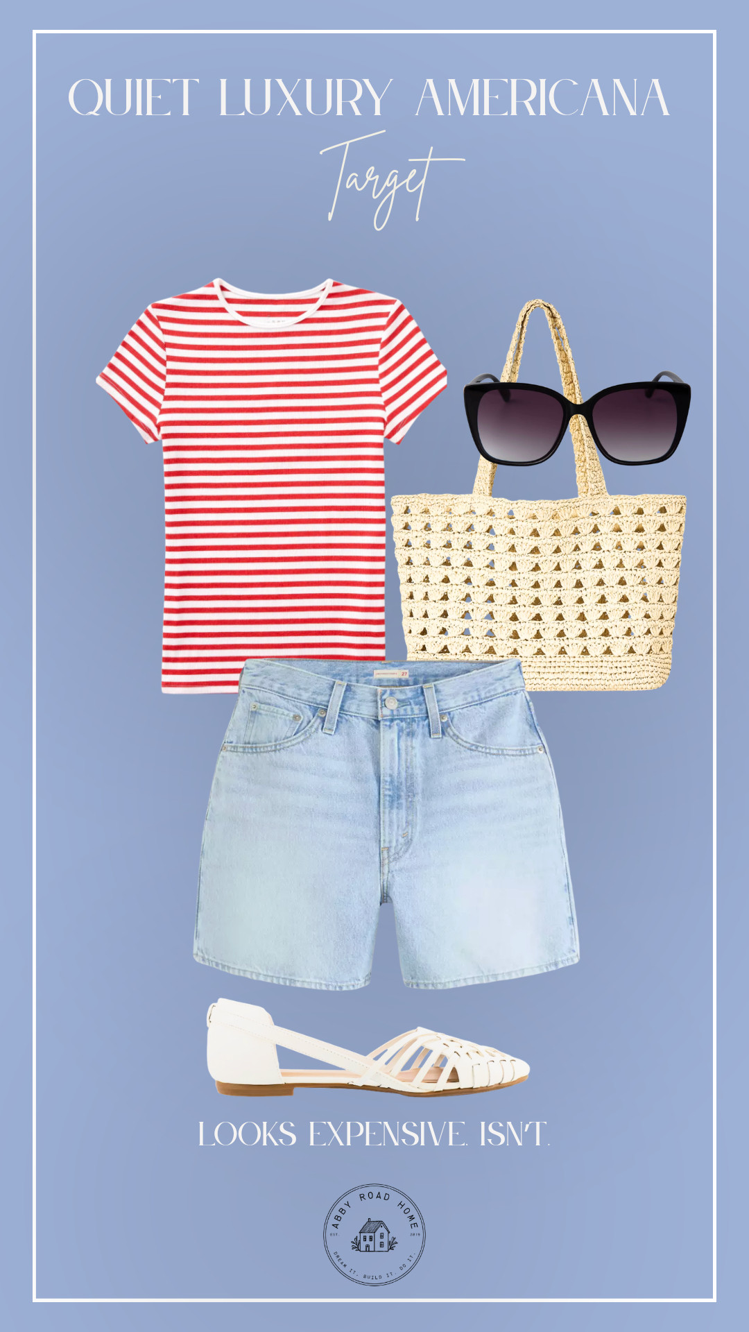 Quiet luxury Americana, but make it effortless 🇺🇸🤍

The striped tee + woven textures + easy denim combo is the perfect “looks expensive, isn’t” summer uniform.

#LTKStyle #LTKFindsUnder50 #TargetStyle #AmericanaStyle #QuietLuxury #CoastalStyle #SummerCapsule #EffortlessStyle #EastCoastStyle #OldMoneyAesthetic 

 