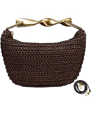 JYG Handmade Straw Crossbody Bags for Women Mini Summer Satchel Purse Fashion Woven Shoulder Hand... | Amazon (US)