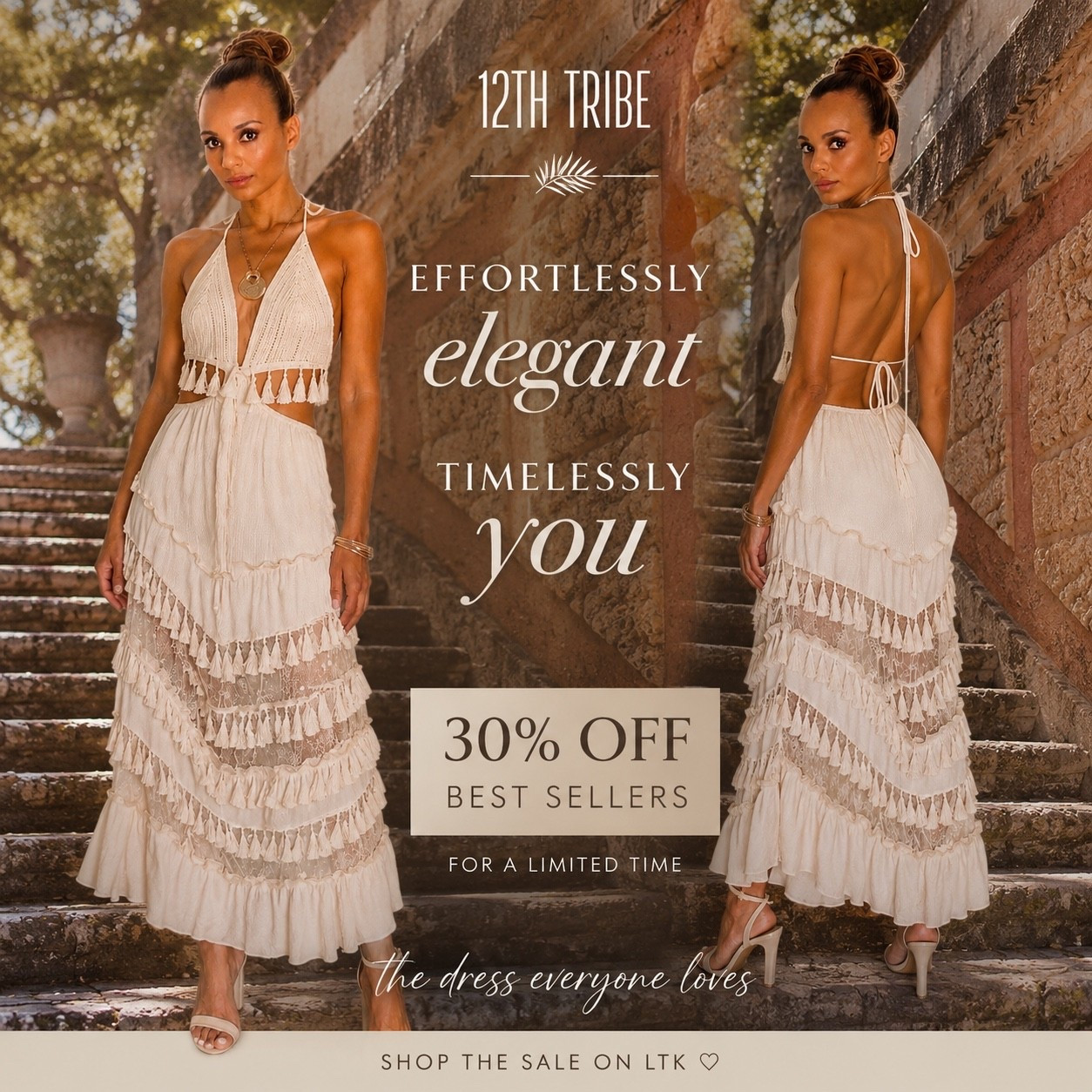 The dress that looks stunning from every angle.

This 12th Tribe maxi combines a beautiful boho silhouette with an open-back design that makes it perfect for vacations, beach weddings, sunset dinners, and special occasions. The tassel details and flowing skirt make every step feel effortlessly elegant.

🤍 Swipe to see the front and back!

#LTKStyle #12thTribe #BohoDress #VacationStyle #ResortWear #WeddingGuestDress #SummerStyle #LTKFashion #VacationOutfit #StyleInspiration #EffortlessStyle #BeachVacation #NeutralStyle #LTKCreator @12th Tribe

#LTKootd #LTKSaleAlert #LTKTravel