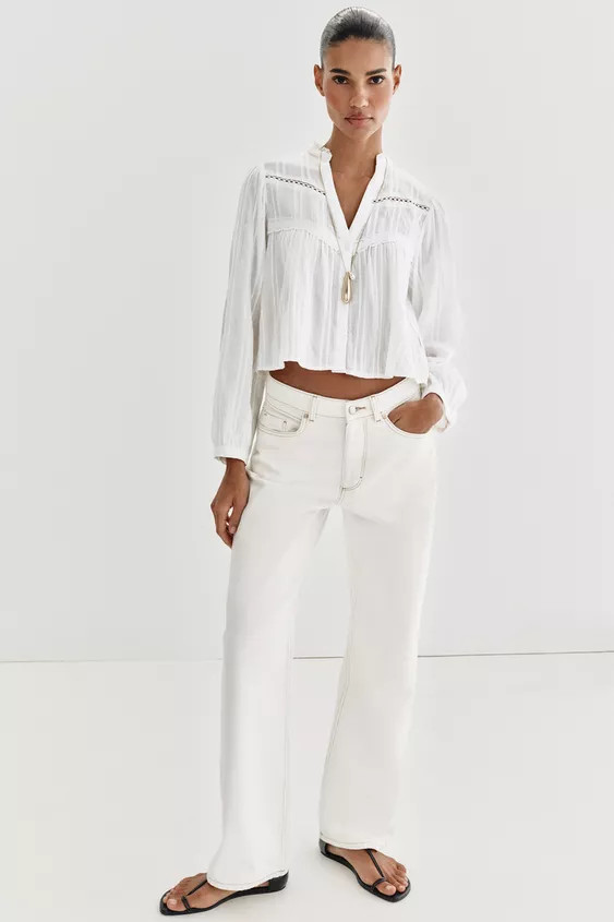 LACE TRIM SHIRT | Zara US