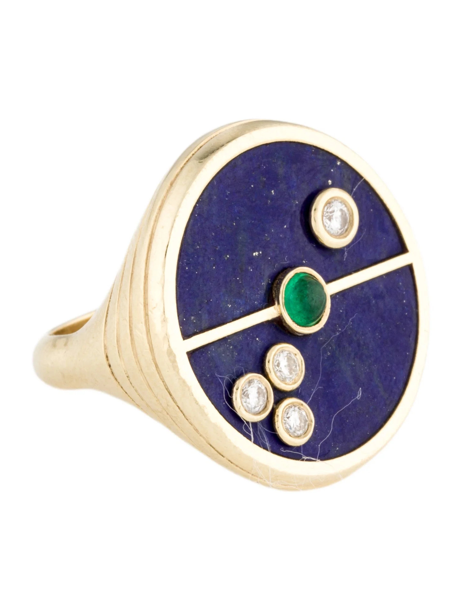 14K Diamond, Emerald & Lapis Lazuli Compass Ring | The RealReal