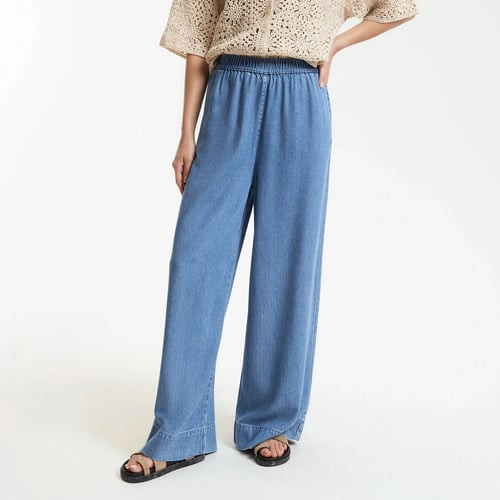 Elasticated High Waist Loose Fit Wide Leg Jeans | La Redoute (UK)