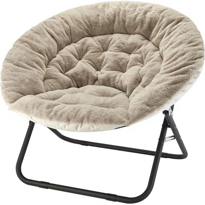 Faux Rabbit Fur Oversized Saucer Chair | Wayfair North America