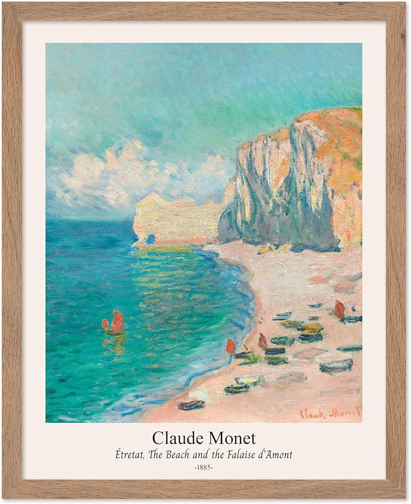 Poster Master Vintage Claude Monet Poster - Retro The Beach and the Falaise d'Amont Print - Impre... | Amazon (US)