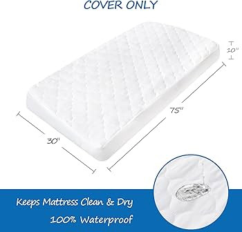 Cot Mattress Pad Waterproof, Quilted Cot Size Mattress Pads Cover 30" X 75" Fitted for Narrow Twi... | Amazon (US)