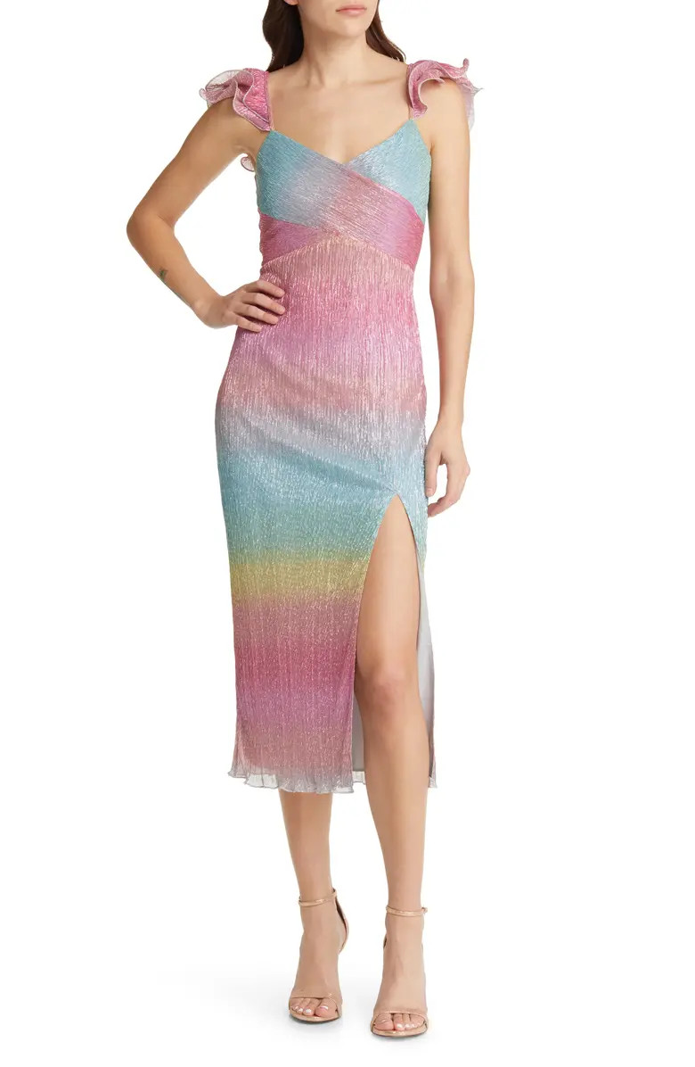 Myrah Metallic Ombré Midi Dress | Nordstrom
