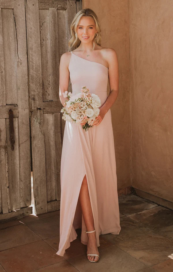 Shannon One Shoulder Dress ~ Dusty Blush Crisp | Show Me Your Mumu
