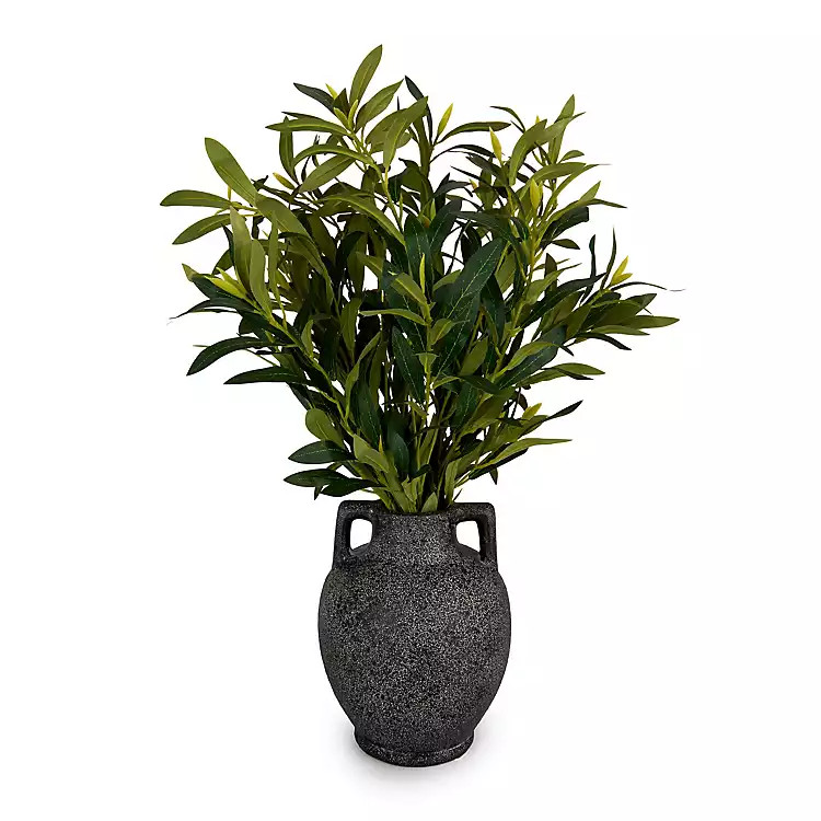 Greenery Arrangement in Olive Black Vase | Kirklands Home | Kirklands
