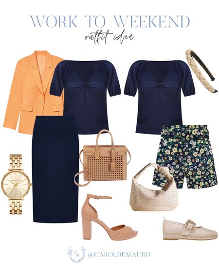 Here are two ways you can style this cute navy ruched top from work to weekend!
#officeoutfit #workwear #springfashion #capsulewardrobe #outfitidea

#LTKSeasonal #LTKshoecrush #LTKworkwear