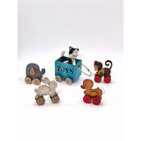 Miniature Wooden Toy On Wheels, Vintage Dollhouse Accessory | Etsy (US)