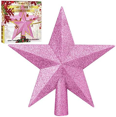 Aneco Glitter Christmas Tree Topper Shatter-Proof Christmas Tree Decoration Treetop for Holiday O... | Amazon (US)