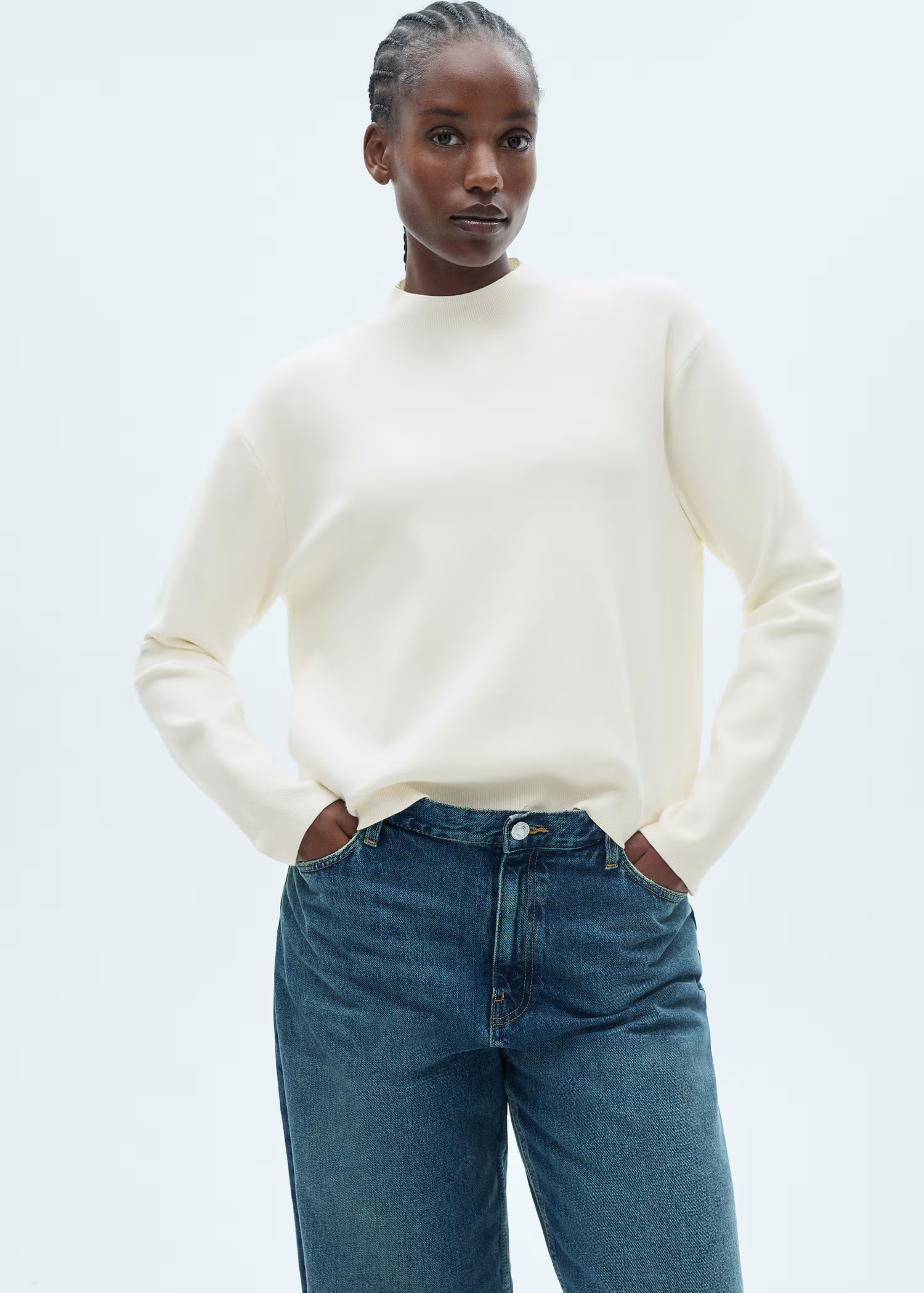 Perkins neck knitted sweater | MANGO (UK)
