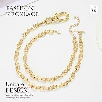 Jovono Chunky Choker Necklaces Gold Layered Necklace Chain Punk Thick Necklace Accessories for Wo... | Amazon (US)