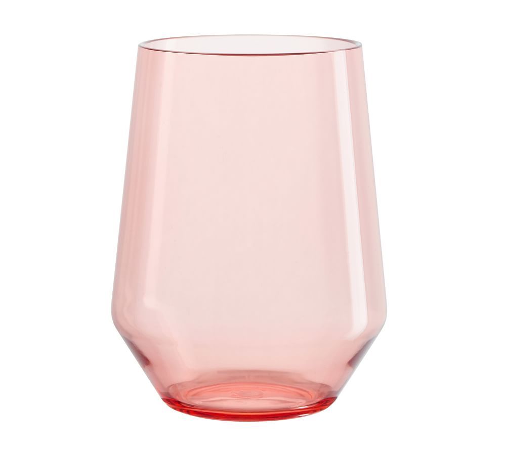 Happy Hour Stemless Wine Glass, Each - Coral | Pottery Barn (US)