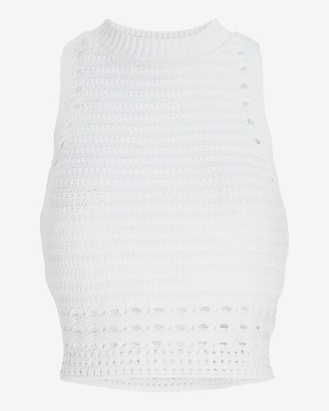 Crochet High Neck Sweater Tank | Express