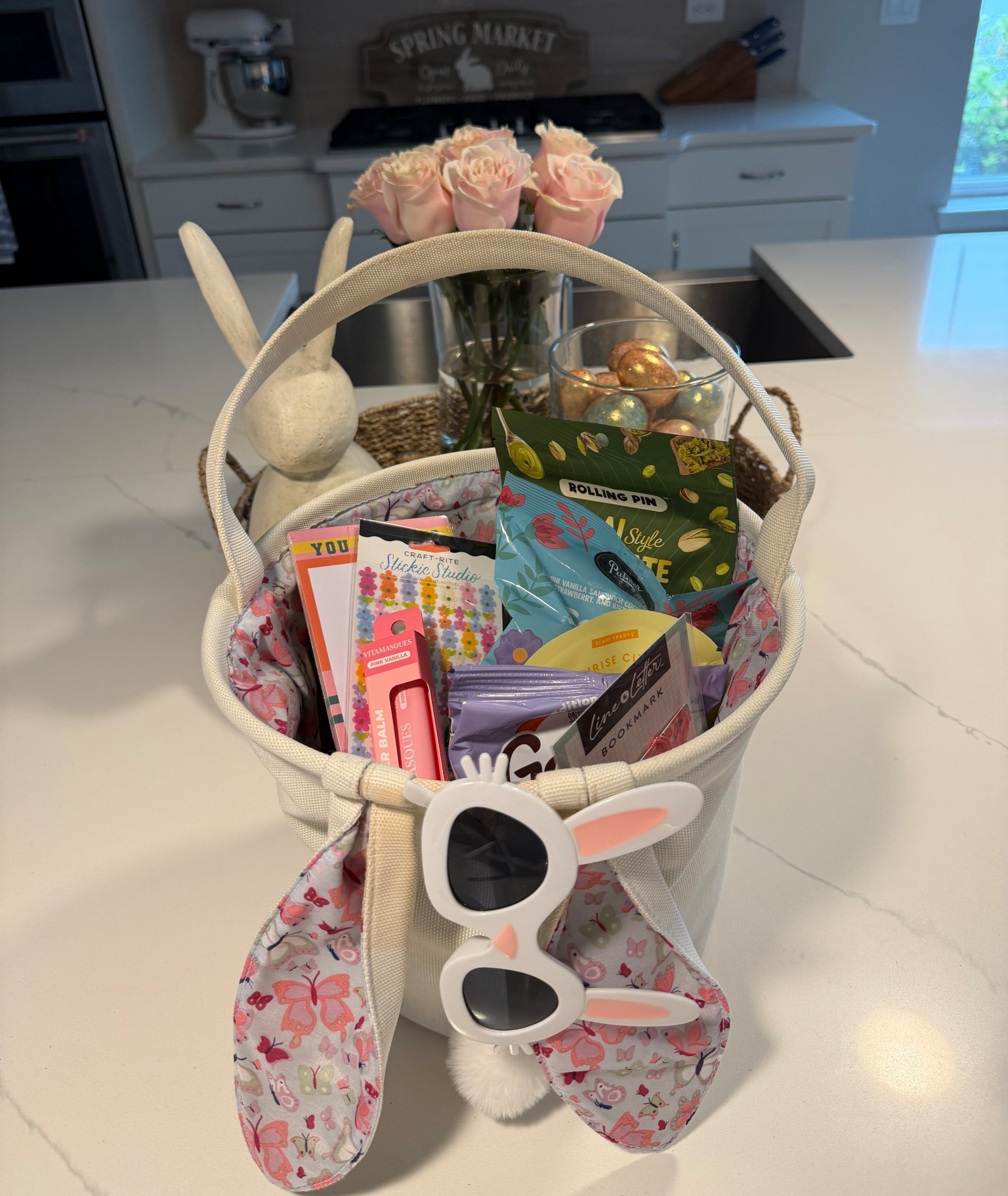 An easy bunny basket idea for your daughter. Lots of goodies inside including Bubble skincare, scent theory hand sanitizer, BloomPop, Vitamasques lip gloss and more! 

#LTKmomlife #LTKKids #LTKSeasonal