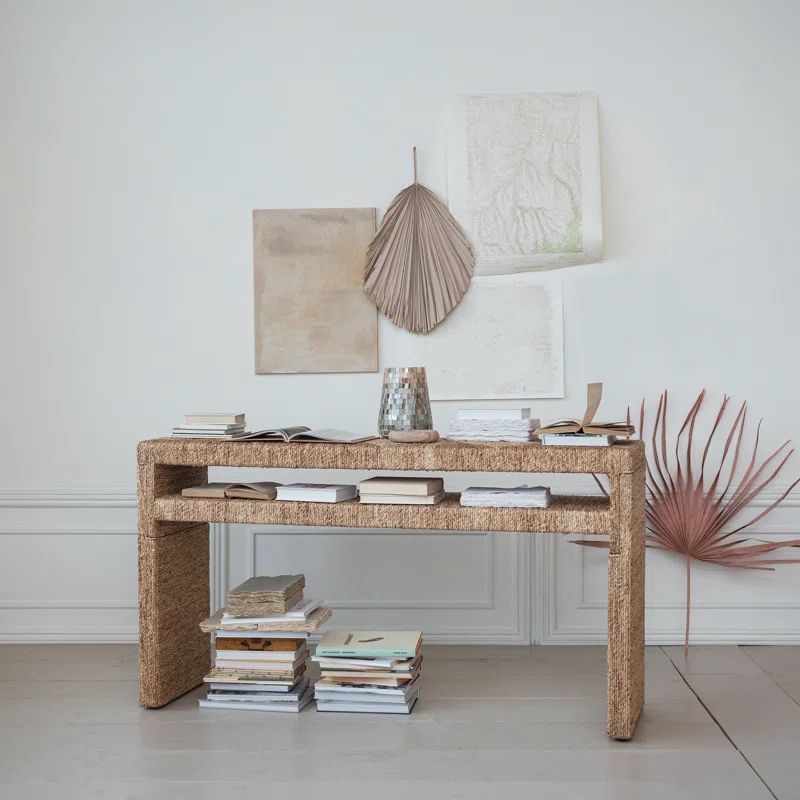 Birch Lane™ Hand-Woven Water Hyacinth & Acacia Wood Console Table | Wayfair | Wayfair North America