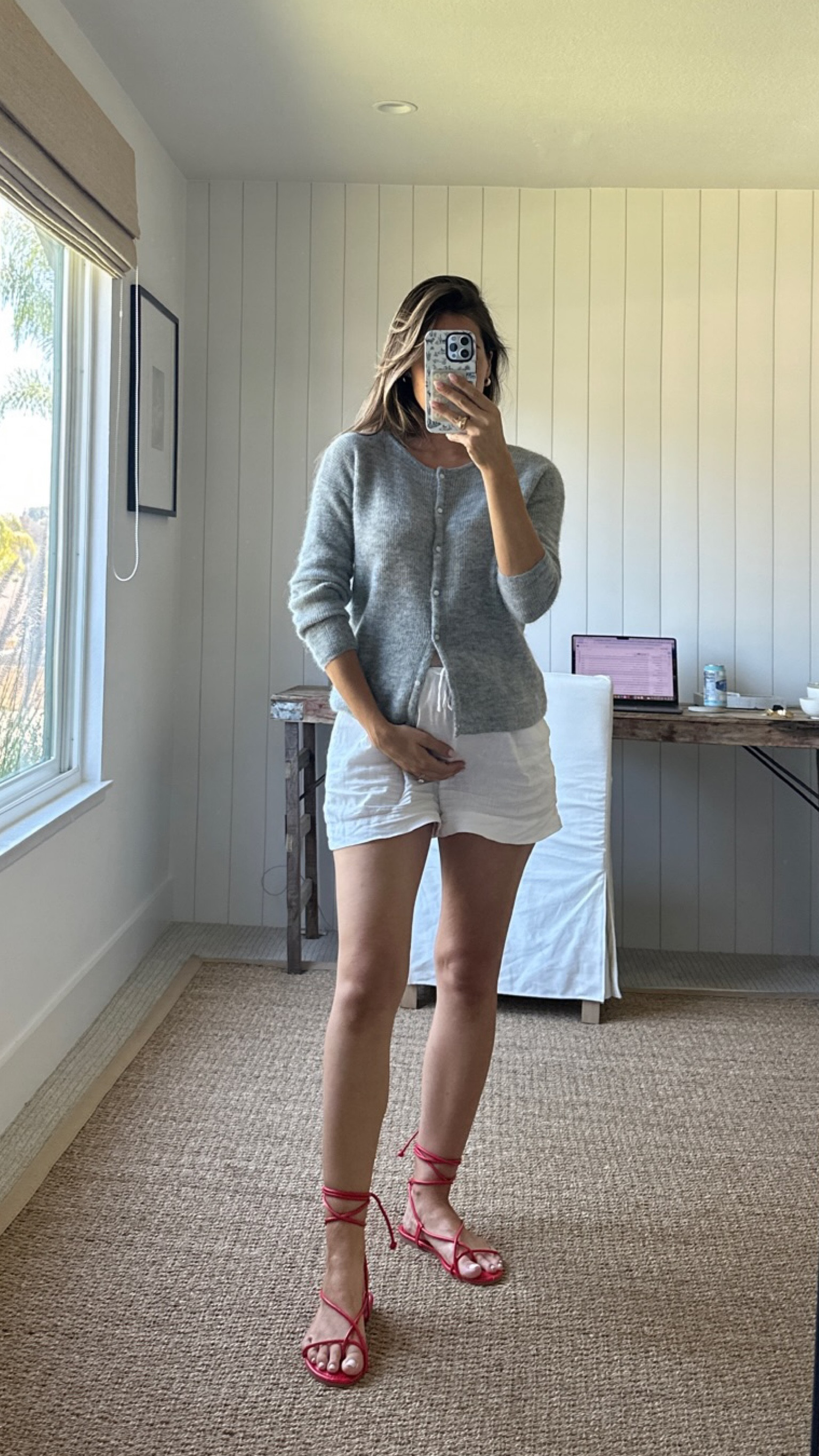 Summer outfit inspo! Linen shorts, cardigan, sandals, Sezane, Amazon sandals 

#LTKStyleTip #LTKShoeCrush