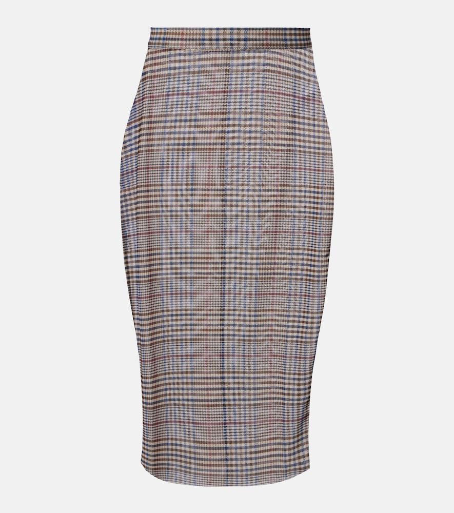 The Frankie Shop Aurora plaid sheer mesh midi skirt | Mytheresa (US/CA)
