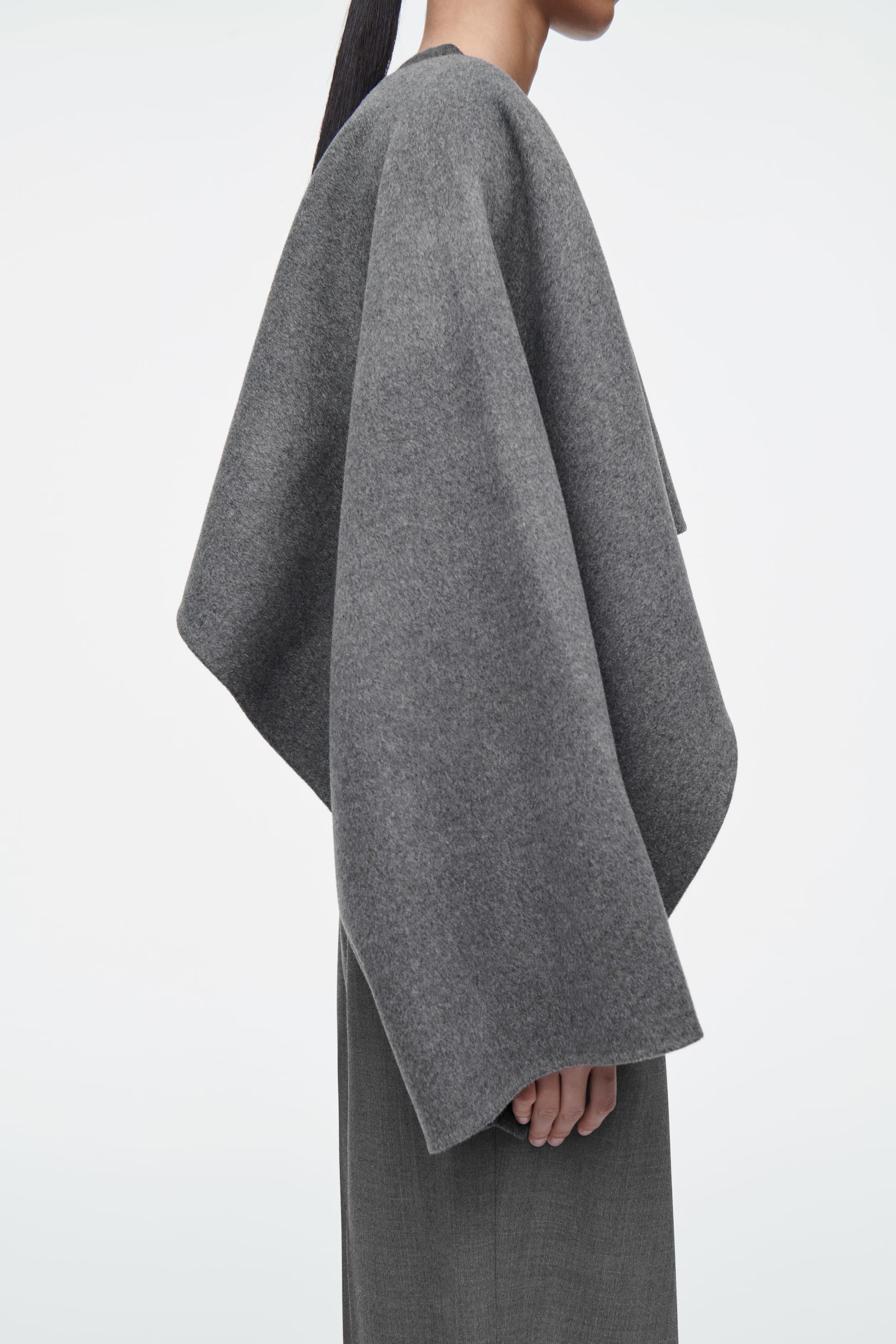 DOUBLE-FACED WOOL HYBRID CAPE - GRAY | COS | COS (EU)