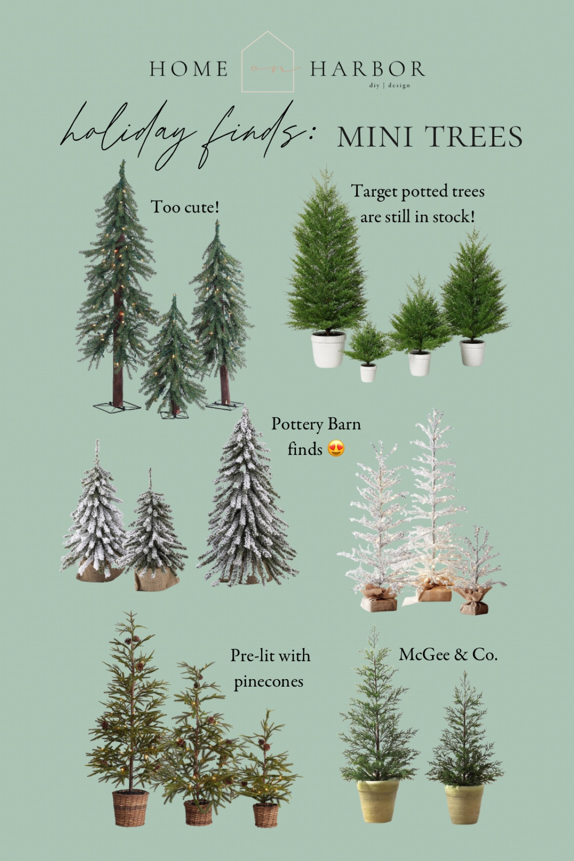 18 Snowy Mini Pine Trees with Tin … curated on LTK