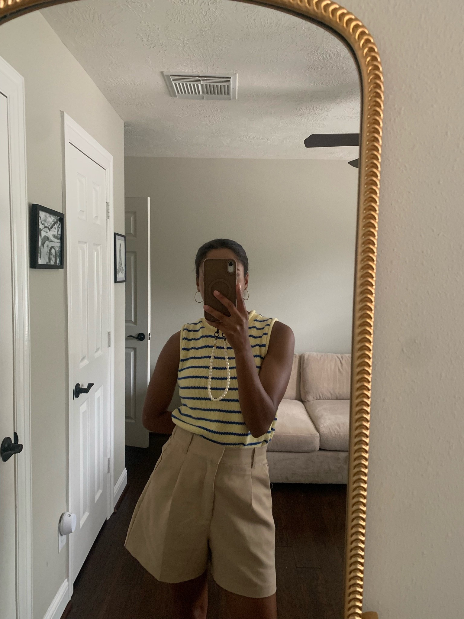 OOTD featuring a yellow and blue sleeveless knit shirt by Free Assembly and Abercrombie and Fitch shorts! 🩳 ☀️⛱️

#LTKdayinmylife #LTKootd #LTKSeasonal