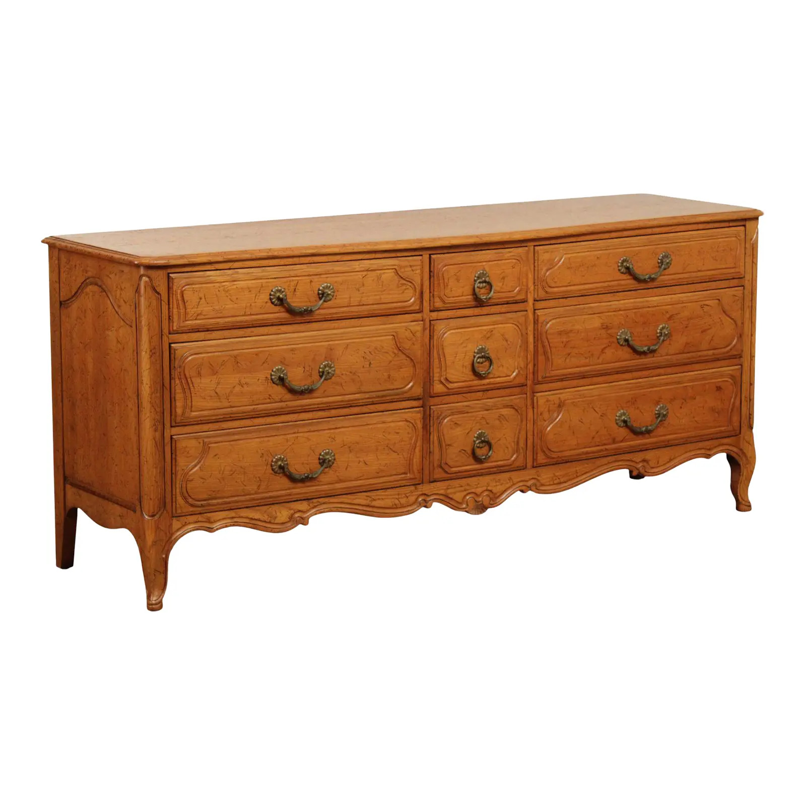 Davis Cabinet Co. French Provincial Style Triple Dresser | Chairish