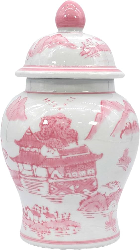 Galt International 8" Ceramic Ginger Jar w/Lid - Classic Chinese Style Porcelain Jar Tea Storage ... | Amazon (US)