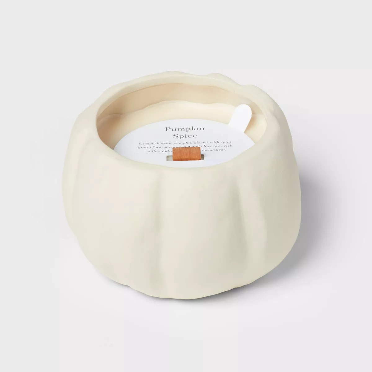 12oz Brushed Abstract Pumpkin Ceramic with Woodwick and Dustcover Warm Cider + Cinnamon Candle - ... | Target