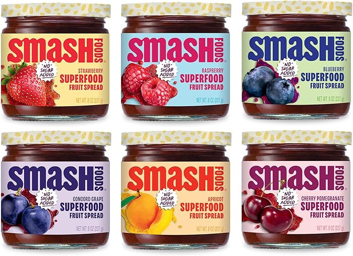 Smash Foods Jam Try Them All Variety Pack| Low-Calorie, No Sugar Added Keto Jam with Upcycled Fru... | Amazon (US)