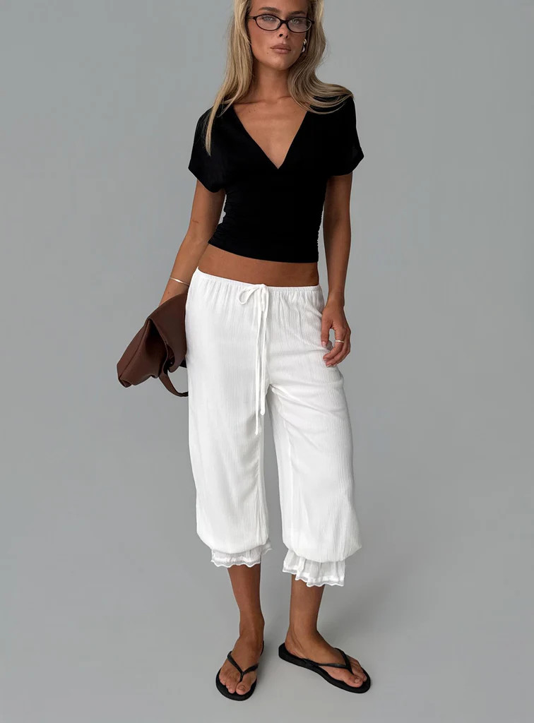 Basma Bloomer Trouser Pants Rayon White | Princess Polly US