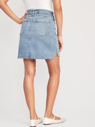 High-Waisted OG Straight Mini Cut-Off Jean Skirt for Women | Old Navy (US)