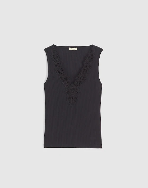 Lace-Trim V-Neck Tank | Madewell