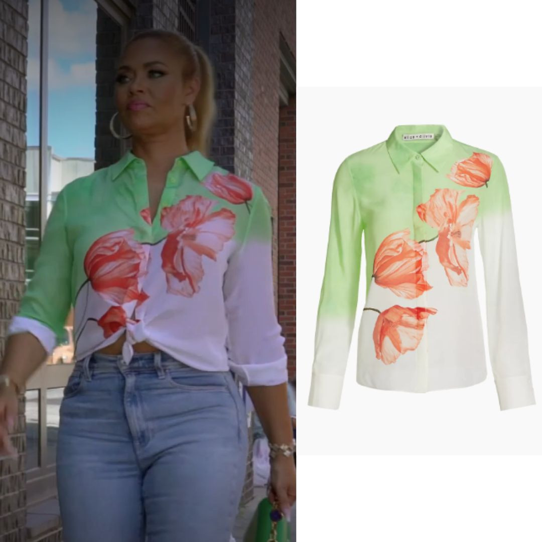 Gizelle Bryant’s Green And White Floral Blouse