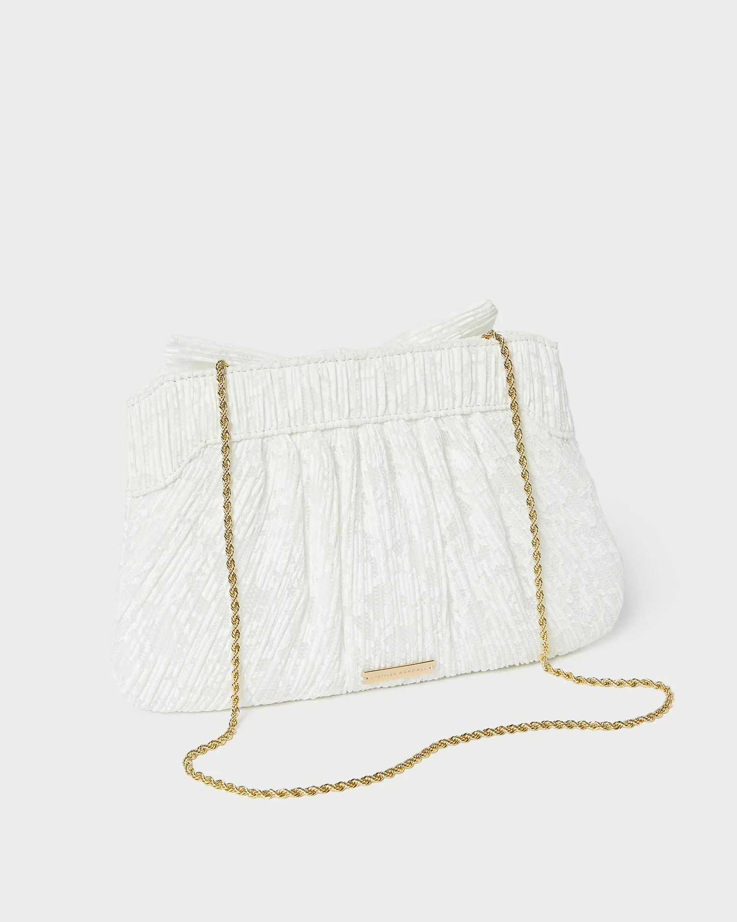 Rayne White Lace Bow Clutch | Loeffler Randall