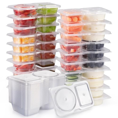 Reusable Snack Containers with Lids 20Pcs,New Snack Containers,Snackle Box Container Portion Control,Snack Pack Containers,Double Compartment Snack Containers for On-the-Go Meals and Camping | Amazon (US)