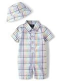 The Children's Place,Baby boy,and Newborn One Piece Romper and Hat, Matching Outfit,Multi Ging,6-9 Months | Amazon (US)