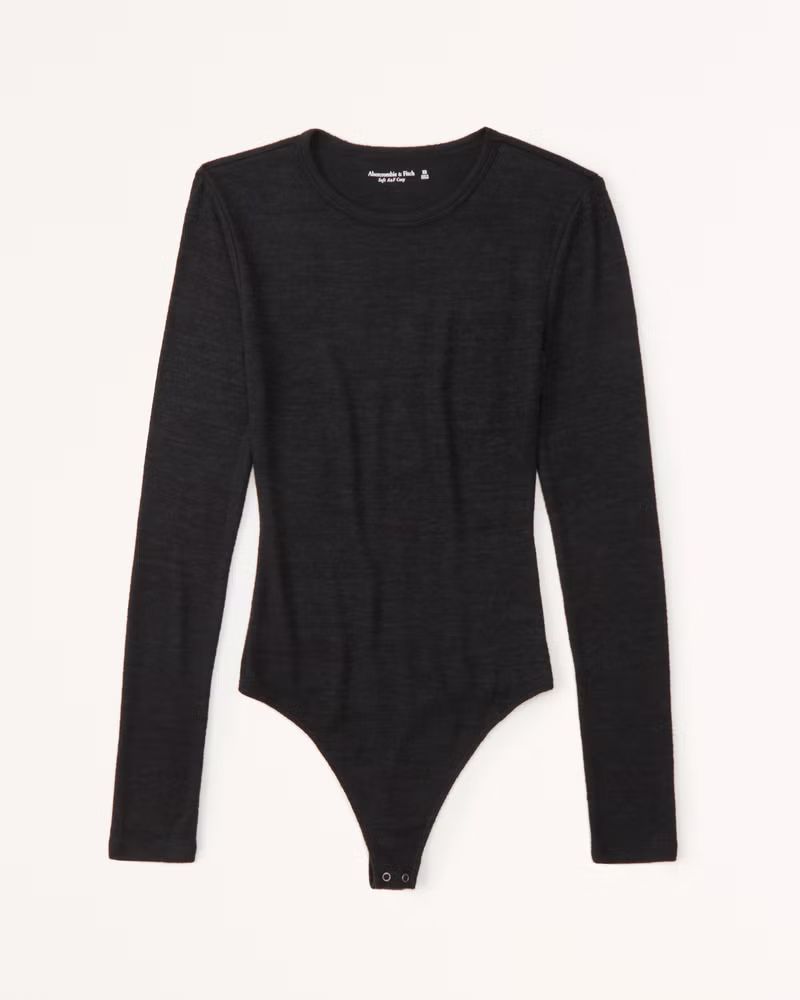 Women's Long-Sleeve Cozy Crew Bodysuit | Women's Tops | Abercrombie.com | Abercrombie & Fitch (US)